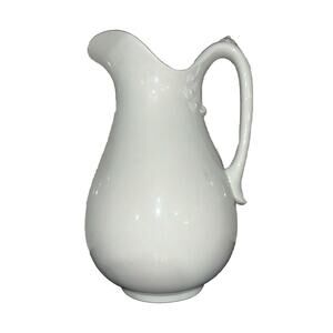 19thC George Jones England Large Ironstone White Water Pitcher